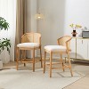 Christopher Knight Home Mansoor Rattan and Rubberwood Upholstered Counter Stools (Set of 2) - 2 of 4