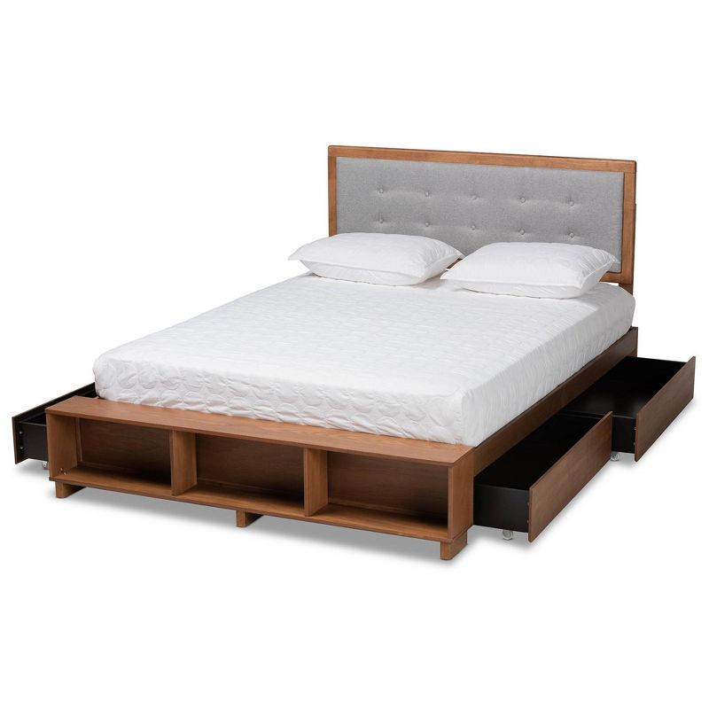 4 Drawer Cosma Transitional Wood Platform Storage Bed - Baxton Studio, 3 of 13