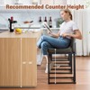 Counter Height Bar Stool 24 Inch, Faux Leather Upholstered Stool with Back Support & Metal Frame, Armless Bar Chair for Kitchen Island, Dining Room - 4 of 4