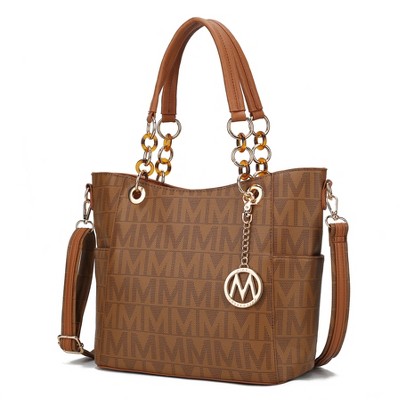 MKF Collection Kissaten Milan “M” Signature Tote Faux Leather Shoulder Bag for Women by Mia K