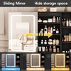 Makeup Vanity Desk with LED Lighted Sliding Mirror, Jewelry Cabinet & Charging Station - 4 of 4