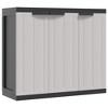 vidaXL Outdoor Storage Cabinet Gray and Black 38.2"x14.6"x33.5" PP - 2 of 4