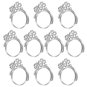 Unique Bargains DIY Crafts Earrings Necklace Bracelet Making Alloy Open Back Sakura Bezel Pendants 10 Pcs - 1 of 4