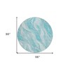 Teal Blue Aqua And Ivory Abstract Washable Indoor Outdoor Area Rug - 3 of 4