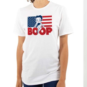 Betty Boop American Flag Patriotic Womens Graphic T Shirt Tees Brisco Brands - 1 of 4
