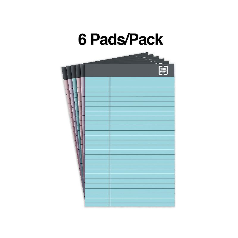 TRU RED Notepads 5" x 8" Narrow Ruled Pastels 50 Sheets/Pad TR57356, 2 of 9