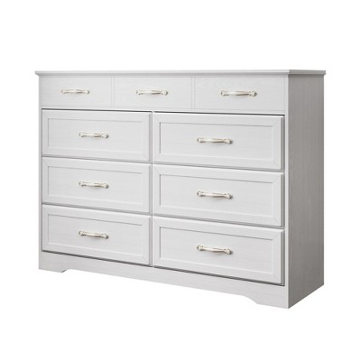 VANIRROR 9-Drawer Bedroom Dresser, White Wooden Chest of Drawers for Kids Room, Living Room, Entryway, Farmhouse Style Furniture