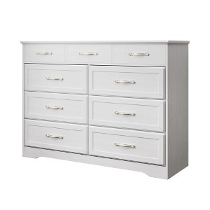 VANIRROR 9-Drawer Bedroom Dresser, White Wooden Chest of Drawers for Kids Room, Living Room, Entryway, Farmhouse Style Furniture - 1 of 4