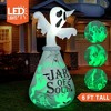 Joyfy 6FT Halloween Inflatable Outdoor Decoration, Inflatable Ghost in The Jar with Projecting for Halloween Party Outdoor Garden Lawn Yard Decoration - 3 of 4