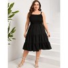 Plus Size Summer Dresses Women's Sleeveless Square Neck Smocked Flowy Ruffle A Line Maxi Dress - 2 of 4