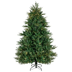 Northlight Real Touch™️ 9' Pre-Lit Full Juniper Pine Artificial Christmas Tree - 9' - Warm White LED - 1 of 4