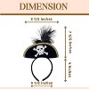 4E's Novelty Black Plastic Pirate Headband for Women & Girls - Skull & Feather Pirate Hat, Ideal Headpiece for Halloween - 2 of 4