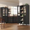 Jojoka 63" Tall Storage Cabinet with Glass Doors, 5 Tier Bathroom Cabinet with Adjustable Shelves for Kitchen, Dining Room, Bathroom - 4 of 4