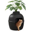 Heynemo Plant Litter Box, Hidden Litter Box with Rattan Pattern for Cat, Faux Plant and Real Stones, Carbon Filter - 3 of 4