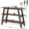 Tribesigns 41.3"Entryway Table Console Tables, 3-Tier Narrow Long with Open Storage Shelves for Living Room, Foyer,Entrance,Hallway,Rustic Brown - 2 of 4