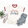 Simply Sage Market Women's Patriotic Stars and Stripes Cursive Short Sleeve Ringer Tee - 2 of 3