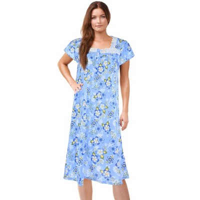 JEFFRICO Womens Nightgowns Short Sleeve Sleepwear Soft Pajama Dress Nightshirts