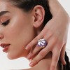 SOHI Women's Lavender The Hana Statement Ring - 3 of 4