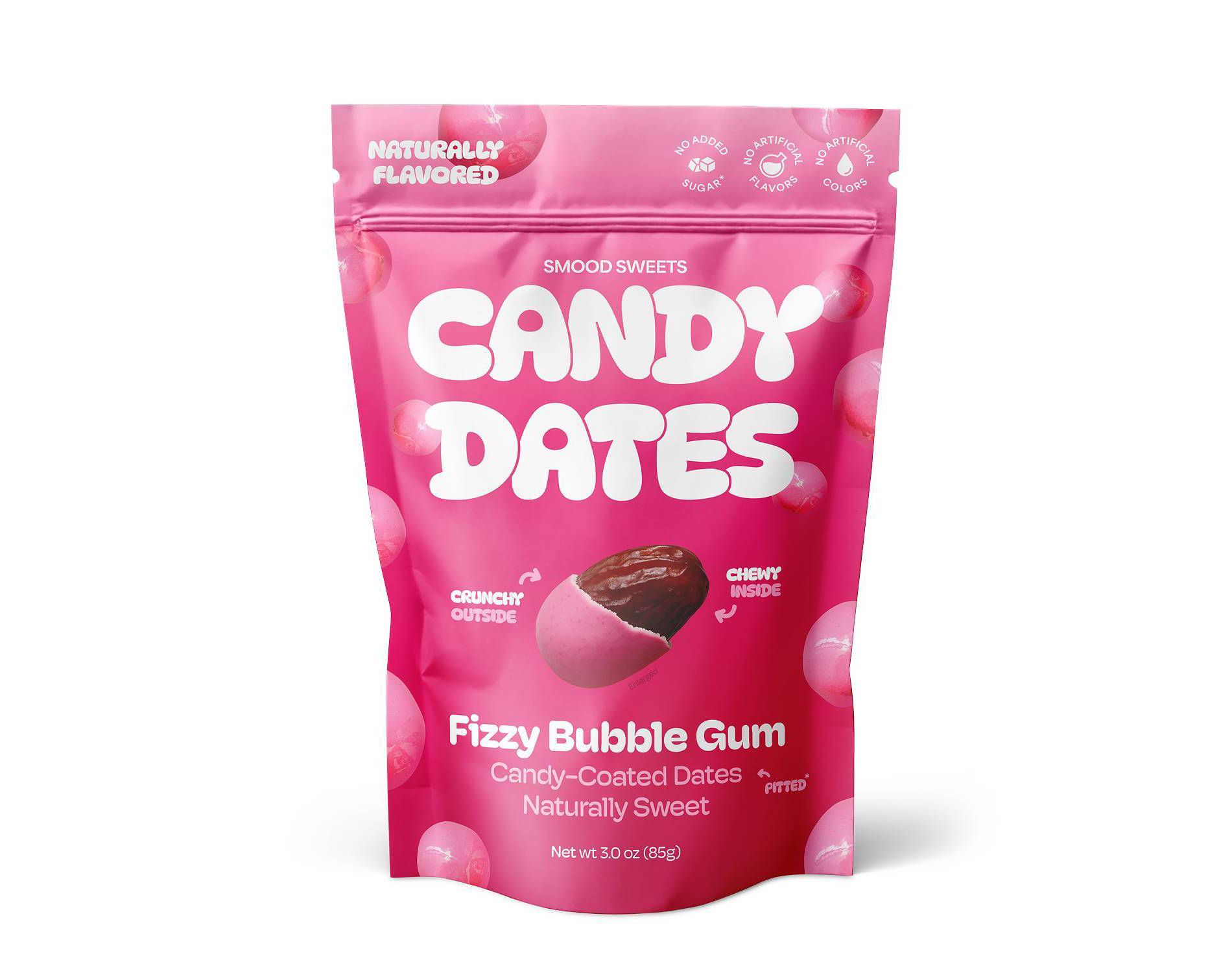 Smood Sweets Fizzy Bubble Gum Candy Dates - 3oz