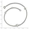 Black Bow Jewelry Stainless Steel Cutout Star Charms Anklet, 9-10 Inch - 4 of 4