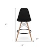 HomeRoots 28" Black And Brown Heavy Duty Plastic And Solid Wood Counter Height Bar Chair - 3 of 4