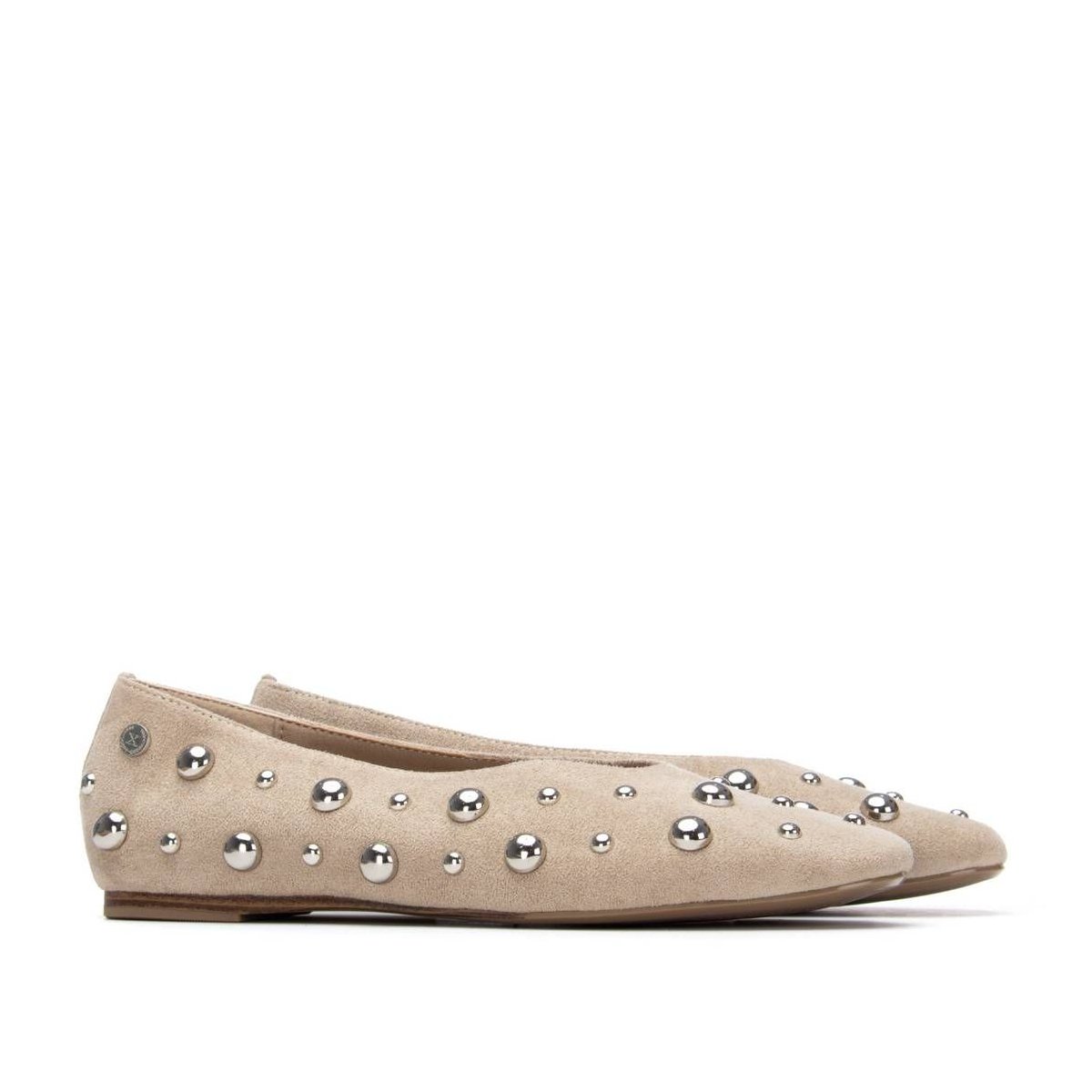 Обувь XTI Women's Suede Studded Ballet Flats 145283 Taupe 6 — фото 4