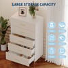 Modern White Nightstand for Bedroom, 5 Drawer Dresser, Small Bedside Table Night Stand, Wooden Nightstand with Drawers for Bedroom, Living Room - 3 of 4