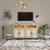 Small Sideboard Buffet Cabinet, 47 Inch Kitchen Storage Cabinet with Charging Station, Led Lights & Drawers, Wood Coffee Bar Station with Storage - 2 of 4