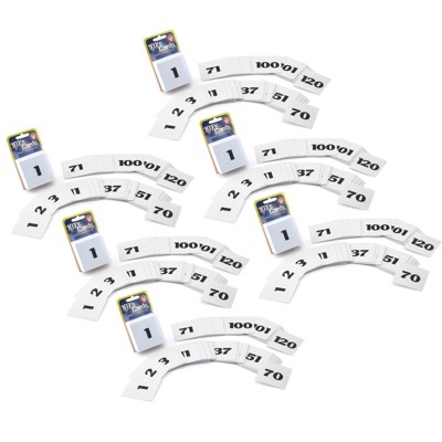 Hygloss Pocket Chart Number Cards, 2" x 2", 100 Per Pack, 6 Packs