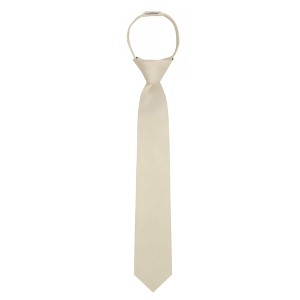 Jacob Alexander Boys' 14" Solid Color Pre-Tied Zipper Neck Tie - 1 of 4