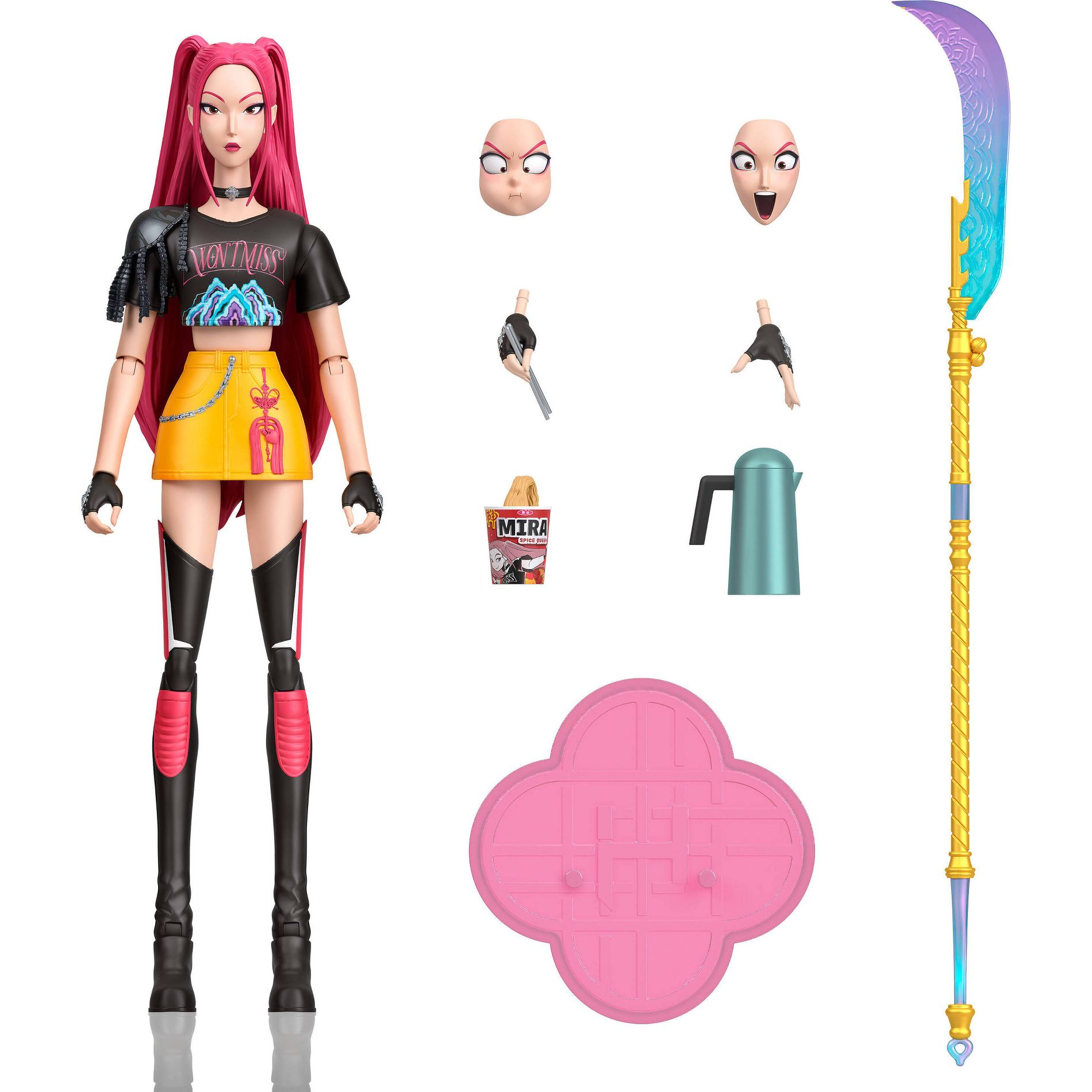 KPop Demon Hunters HUNTR/X Mira 6" Action Figure with Accessories & Swappable Faces & Hands