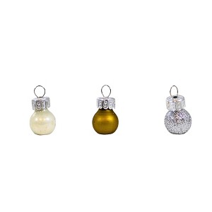 Craftoutlet.Com 0.5 Inch Tiny Glass Ball Ornament Set Christmas Tree Ornament Sets - 1 of 3