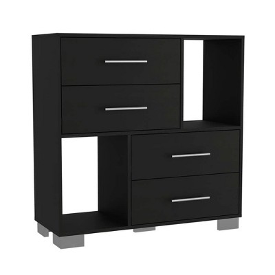 NicBex Wooden Dresser for Bedroom,Modern Style Dresser with Two Open Shelves and Four Drawers,Dressers for Kids Room,Living Room,and Entry