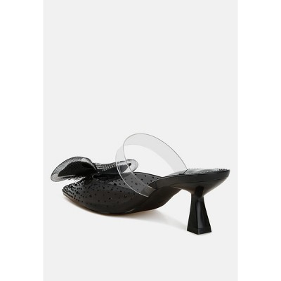 Freja Embellished Bow Kitten Heels - image 3
