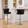 Set of 2 Velvet Swivel Bar Stools,Adjustable Counter Stools with Tufted Back,Chrome Base and Nailhead Trim for Kitchen Island-Maison Boucle - 2 of 4
