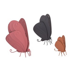 Transpac Metal 12 in. Multicolor Spring Butterflies Set of 3 - 1 of 2
