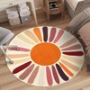 Boho Rugs Washable Kids Rug Non Slip Nursery Rug Low Pile Floor Mat Soft & Non-Shedding Sunshine Carpet Colorful Rainbow Printed Indoor Rugs - 2 of 4