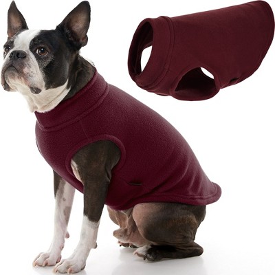 Gooby Stretch Fleece Vest Dog Sweater Burgundy, X