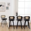Bekrvio 26"/29” Swivel Bar Stools Set of 4, Upholstered Faux Leather Barstools with Back, Bar Chairs Island Stools for Kitchen Counter - 2 of 4