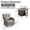 Buenhomino 5 Pieces Patio Wicker Furniture Set - 4 Outdoor Swivel Rocker Glider Chairs with Propane Fire Pit Table - 4 of 4