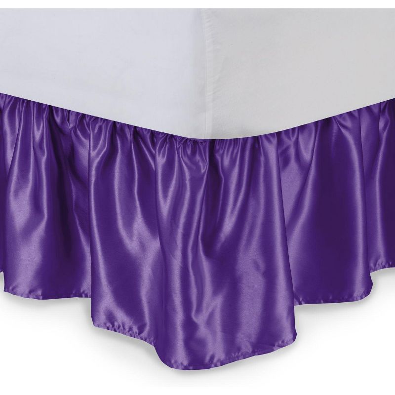 SHOPBEDDING Satin Ruffled Bed Skirt with Platform,  Wrinkle Free and Fade Resistant, 1 of 4