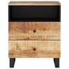 vidaXL Bedside Cabinet 19.7 in.x13 in.x24.4 in. Solid Wood Mango&Engineered Wood - 3 of 4