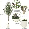 Faux Olive Tree,Olive Trees Artificia Indoor with White Planter and Green Moss,Fake UV Resistant Artificial Tree,Imitation of real olive trees - 2 of 4