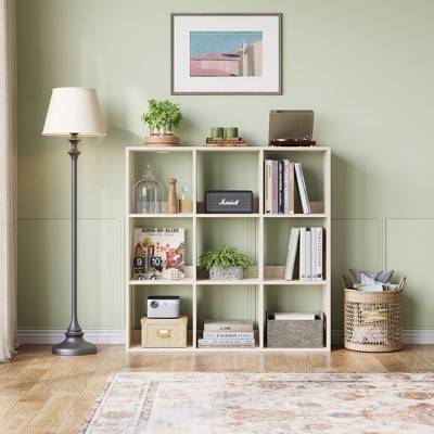 9-Cube Bookcase, Bookshelf, 3-Tier Open Shelf for Display