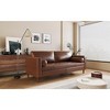 ORRD Mid-Century Modern 3-Seat Sofa, PU Leather Tufted Couch with Solid Wood Legs & Bolster Pillows for Living Room, Office - 3 of 4