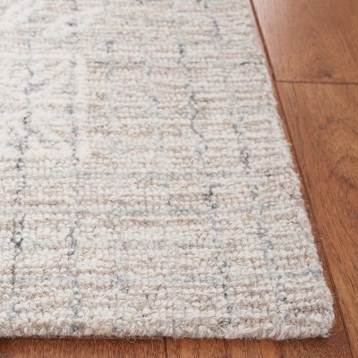 Beige and Ivory Hand-Tufted Wool 4' x 6' Area Rug