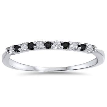 Pompeii3 1/4ct Black & White Diamond Wedding Anniversary Ring