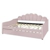 YOOCOZZ Full Size Velvet Upholstered Daybed with Backrest, Armrests and Pull-Out Trundle - 2 of 4