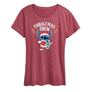 Women's - Lilo and Stitch - Christmas Crew Short Sleeve Graphic T-Shirt - 1 of 4