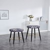 Dsvimoy Patio Counter and Bar Stool Set of 2 PU Upholstered Stools with Golden Footrest for Bar Spaces
, Black and Silver, 26.4"*21.7"*9.8" - 2 of 4